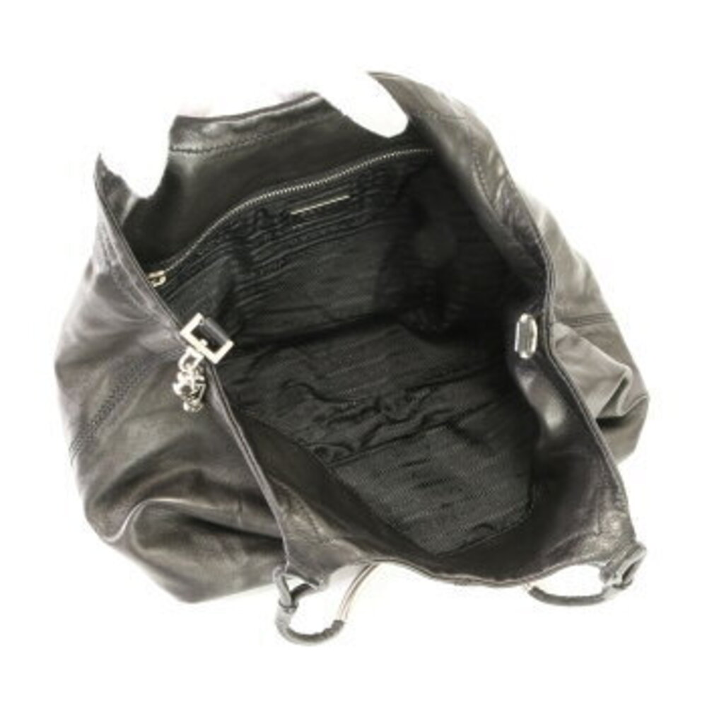 Prada handbag shoulder bag black leather work triangle documents logo tote EFE - Picture 12 of 14